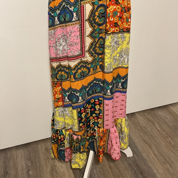 Kate & Mallory Patchwork Ruffle Bottom Maxi High Low Dress - Picture 9 of 10